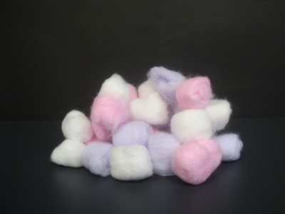 Colored cotton balls